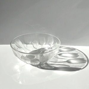 Teleflora 3D tulips lead Crystal bowl